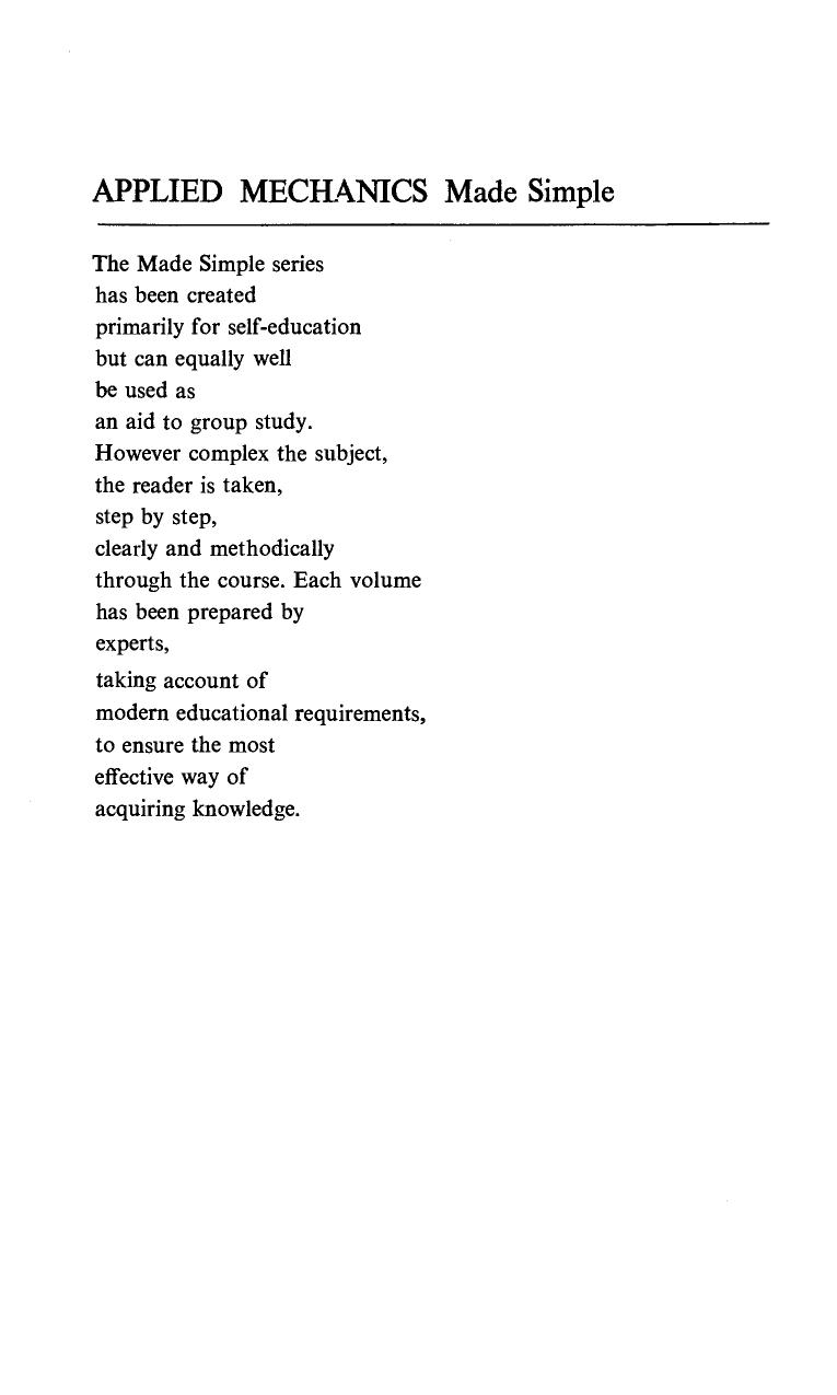 Applied Mechanics. Made Simple by George E. Drabble (Auth.)