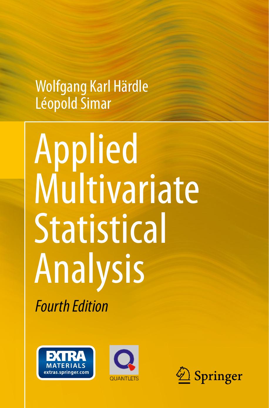 Applied Multivariate Statistical Analysis by Wolfgang Karl Härdle & Léopold Simar