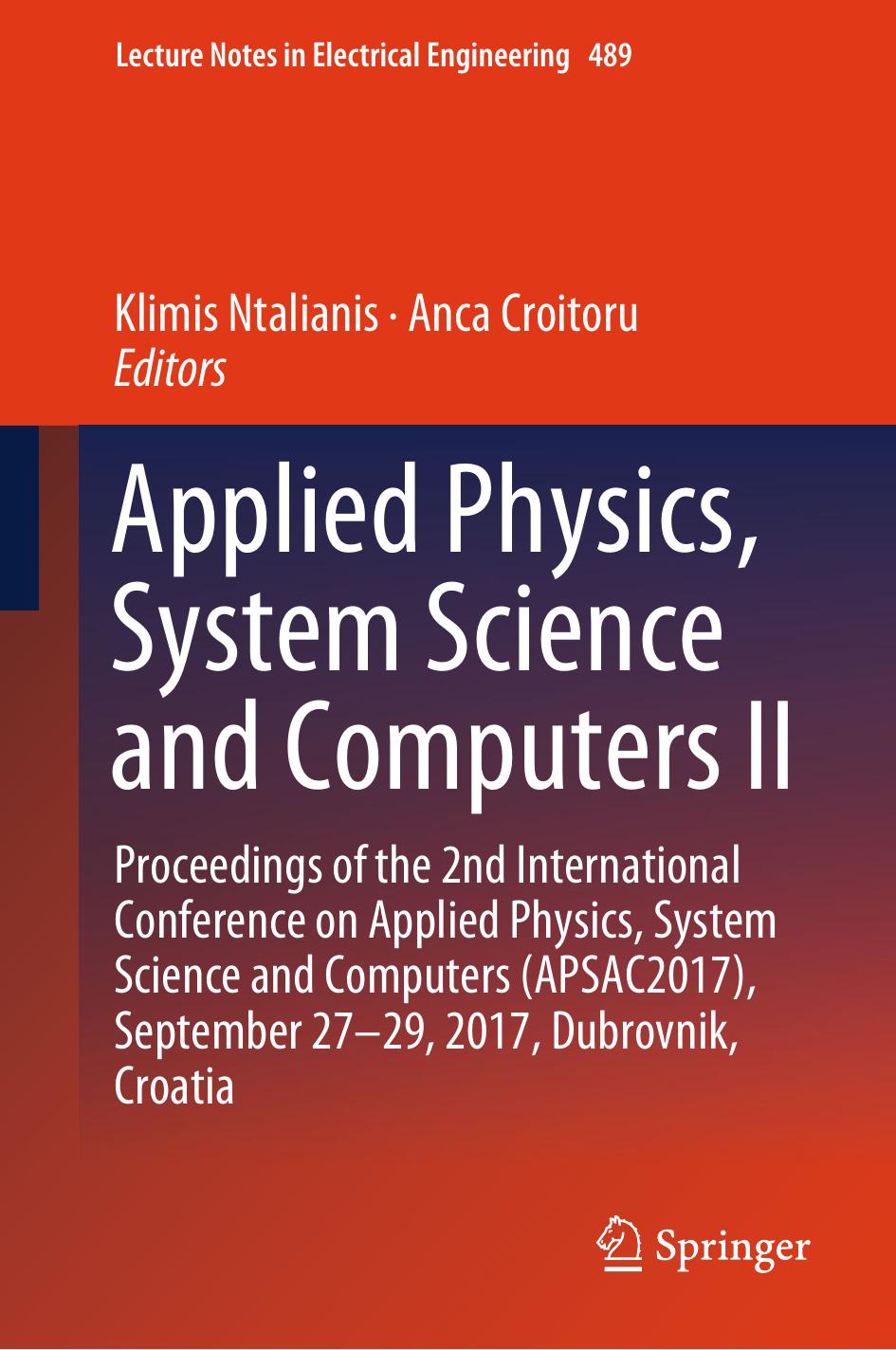Applied Physics, System Science and Computers II by Klimis Ntalianis Anca Croitoru