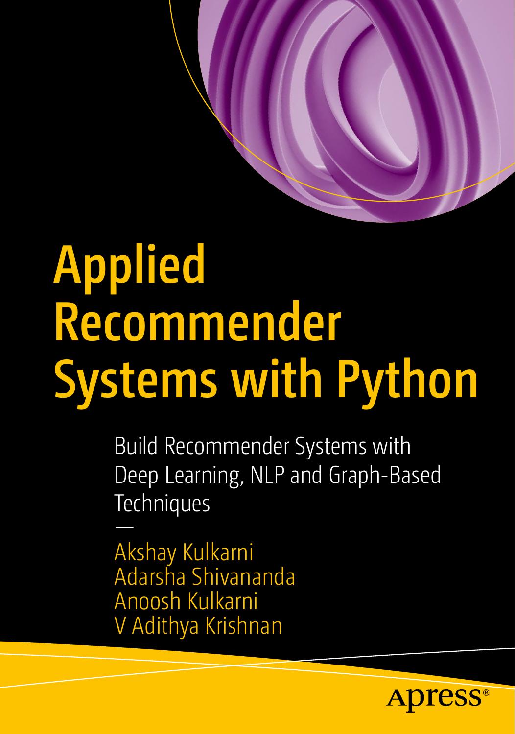 Applied Recommender Systems with Python by Unknown