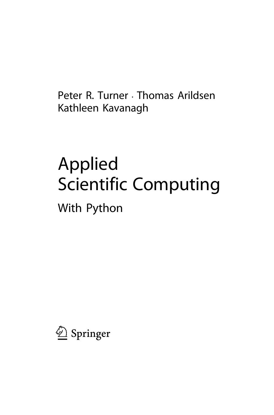Applied Scientific Computing with Python by Peter R. Turner Thomas Arildsen Kathleen Kavanagh