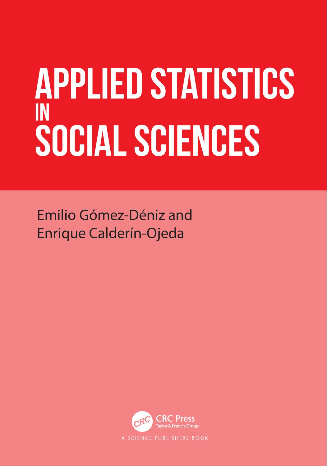 Applied Statistics In Social Sciences by Emilio Gómez-Déniz Enrique Calderín-Ojeda