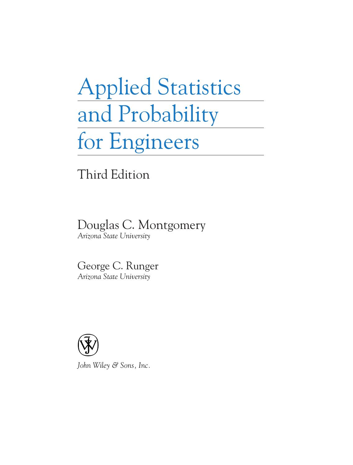 Applied Statistics and Probability for Engineers. Student Solutions Manual by Douglas C. Montgomery George C. Runger