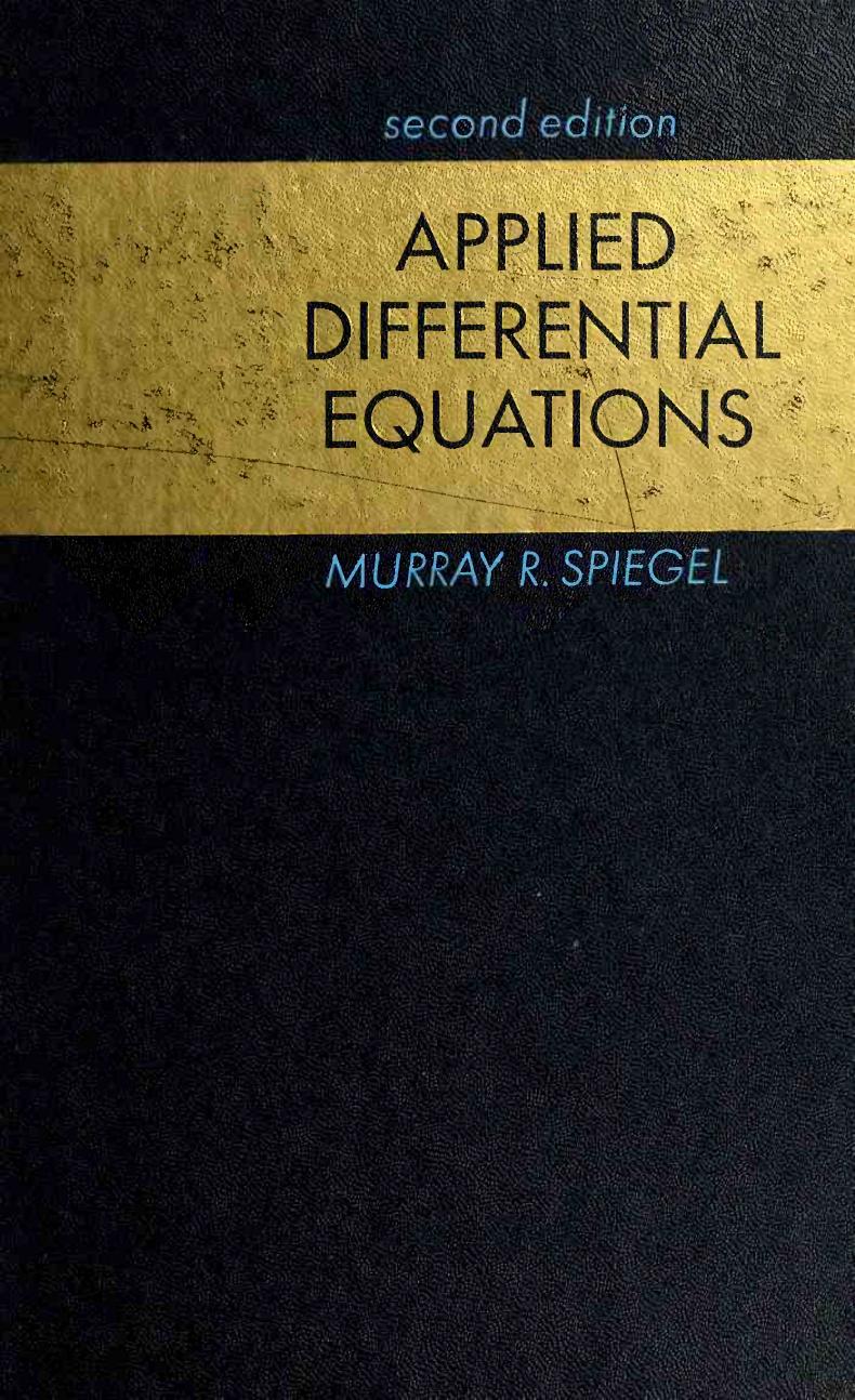 Applied differential equations by Spiegel Murray R