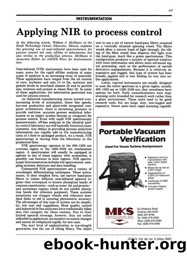 Applying NIR to process control by Unknown