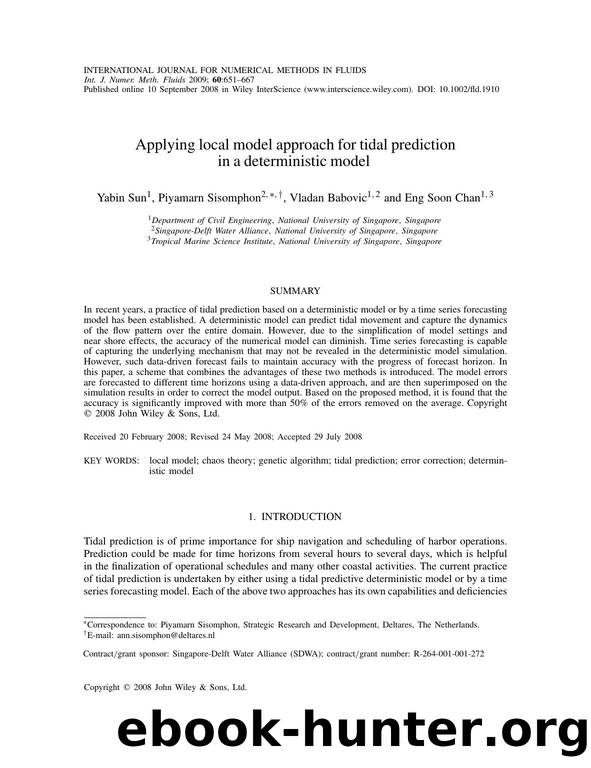Applying local model approach for tidal prediction in a deterministic model by Unknown