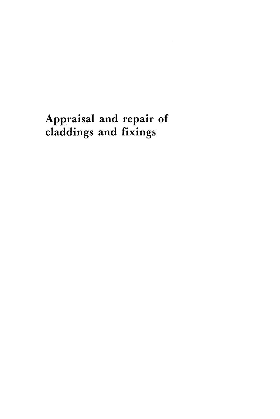 Appraisal and Repair of Claddings and Fixings by Harrison Peter; Wilson Michael