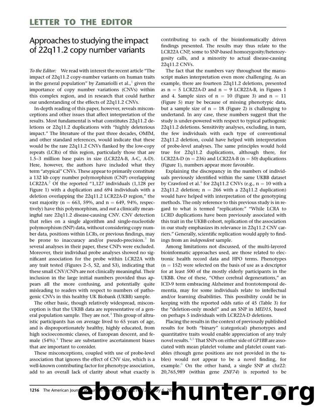 Approaches to studying the impact of 22q11.2 copy number variants by Anne S. Bassett & Donna M. McDonald-McGinn & Erik Boot & Sólveig Óskarsdóttir & Ryan K.C. Yuen