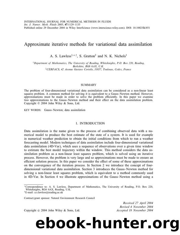 Approximate iterative methods for variational data assimilation by Unknown