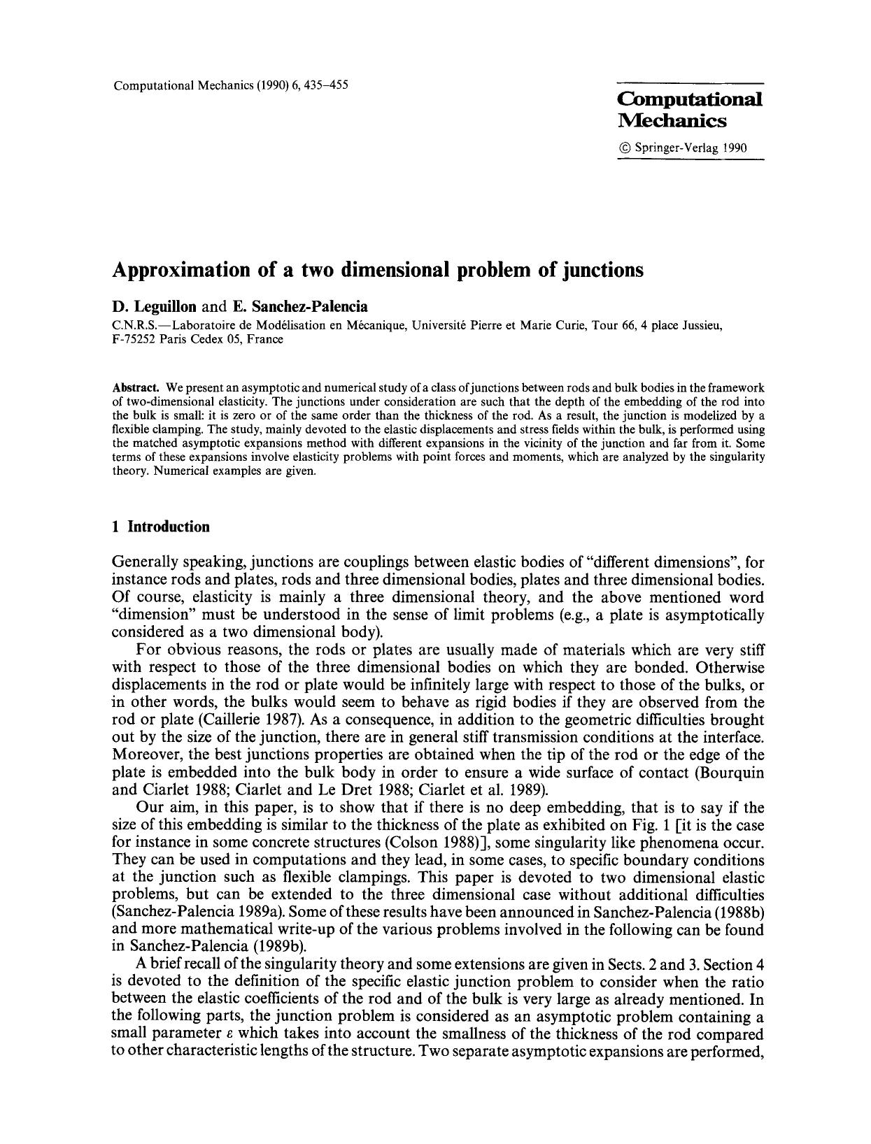 Approximation of a two dimensional problem of junctions by Unknown
