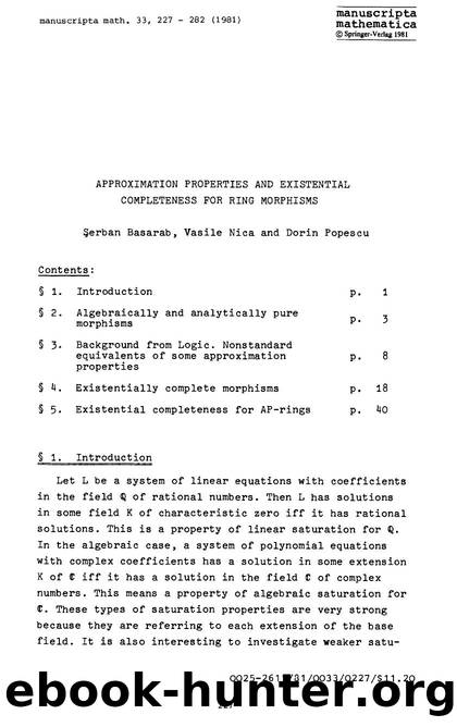 Approximation properties and existential completeness for ring morphisms by Unknown