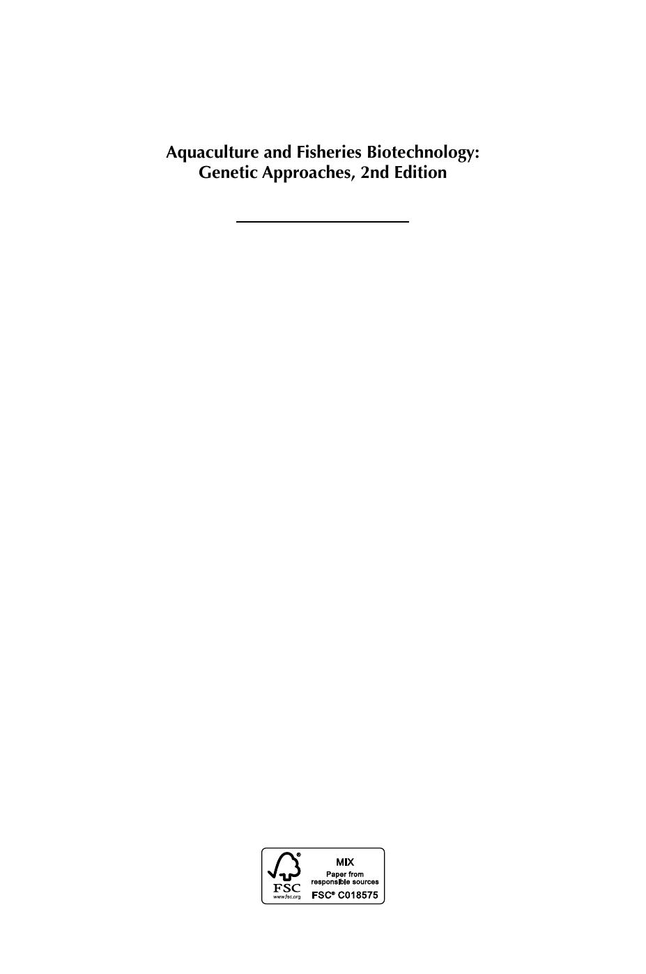 Aquaculture and fisheries biotechnology : genetic approaches by Rex A Dunham