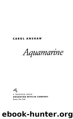 Aquamarine by Carol Anshaw