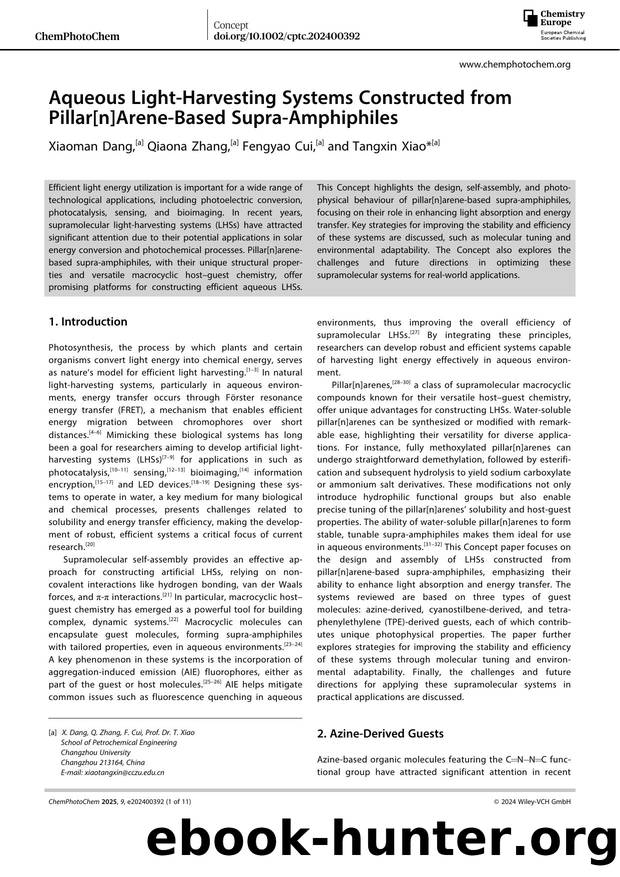 Aqueous LightâHarvesting Systems Constructed from Pillar[n]AreneâBased SupraâAmphiphiles by Unknown