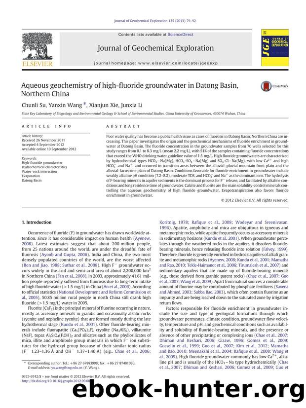 Aqueous geochemistry of high-fluoride groundwater in Datong Basin, Northern China by Chunli Su & Yanxin Wang & Xianjun Xie & Junxia Li