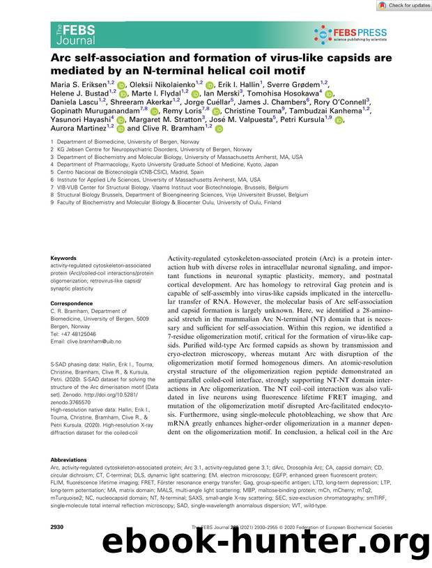 Arc selfâassociation and formation of virusâlike capsids are mediated by an Nâterminal helical coil motif by Unknown