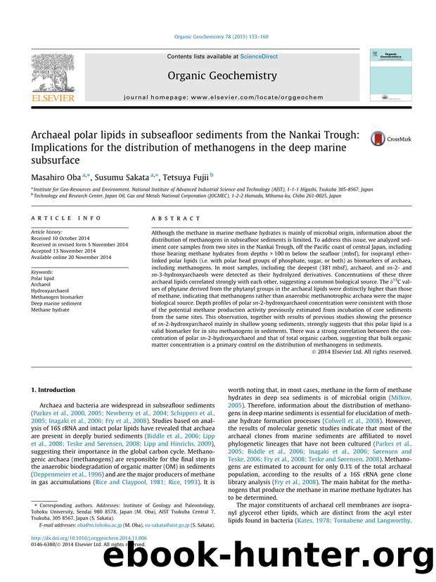 Archaeal polar lipids in subseafloor sediments from the Nankai Trough: Implications for the distribution of methanogens in the deep marine subsurface by Masahiro Oba & Susumu Sakata & Tetsuya Fujii