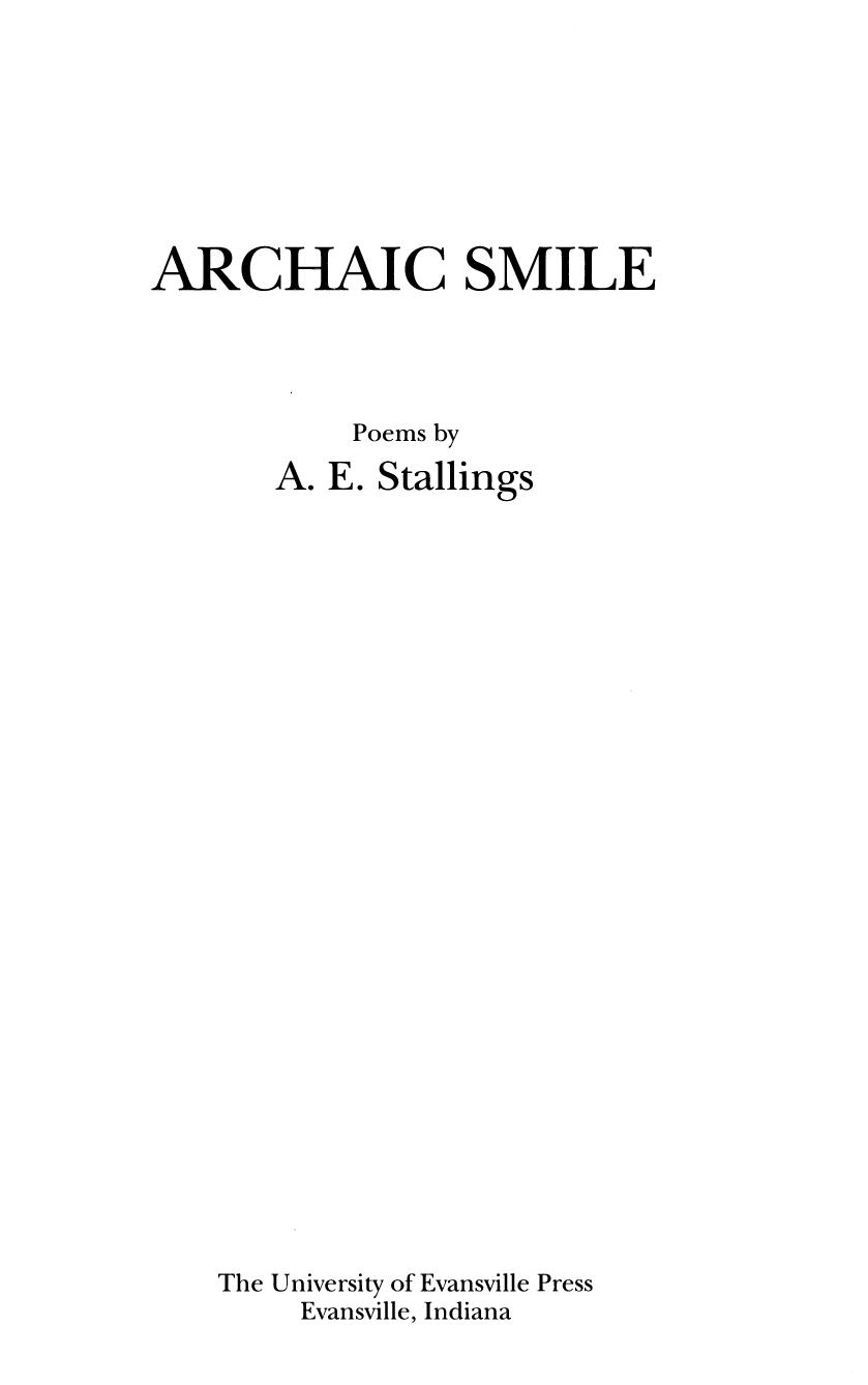 Archaic Smile: Poems by A. E. Stallings