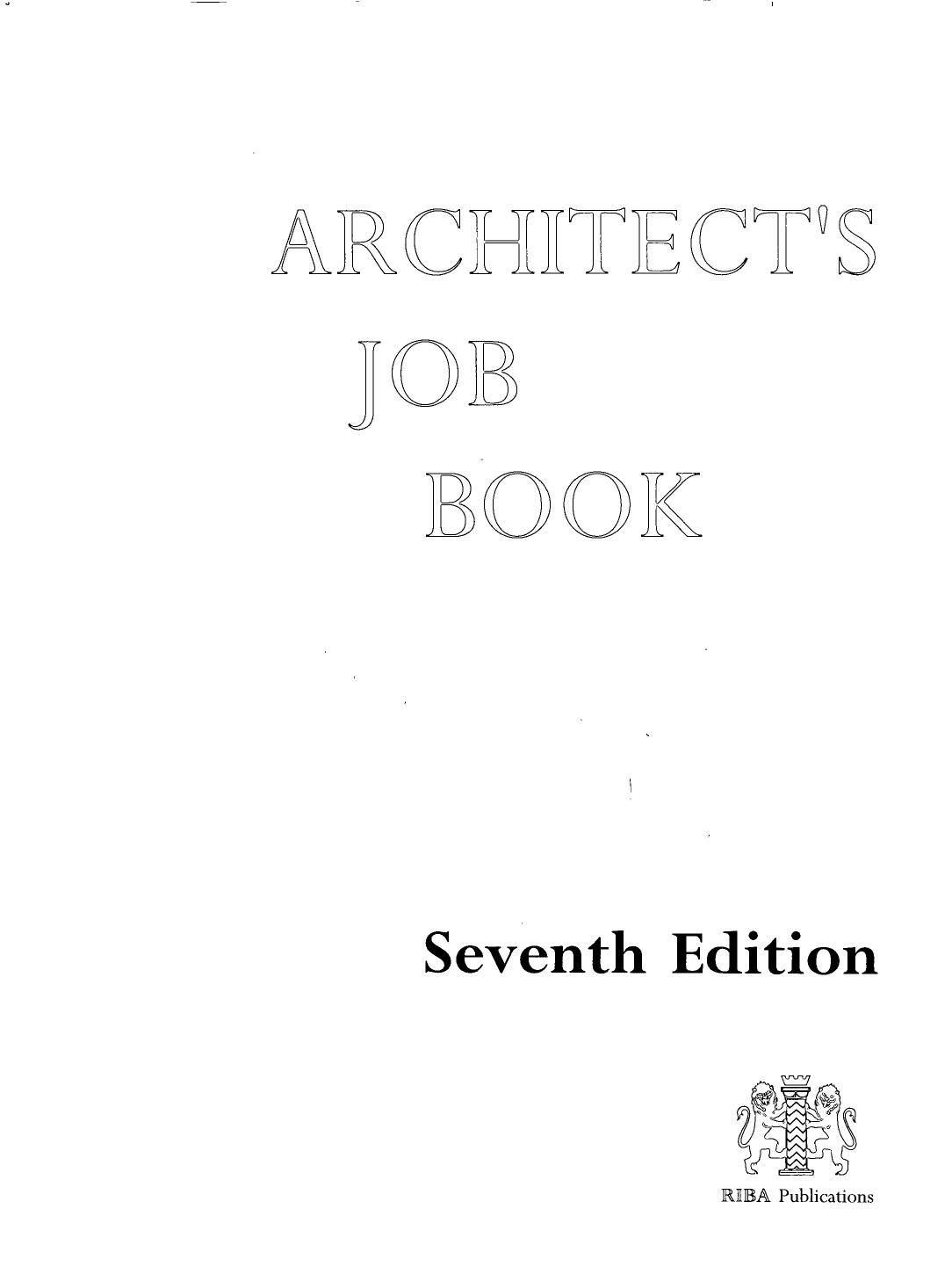 Architect's Job Book by Sarah Lupton