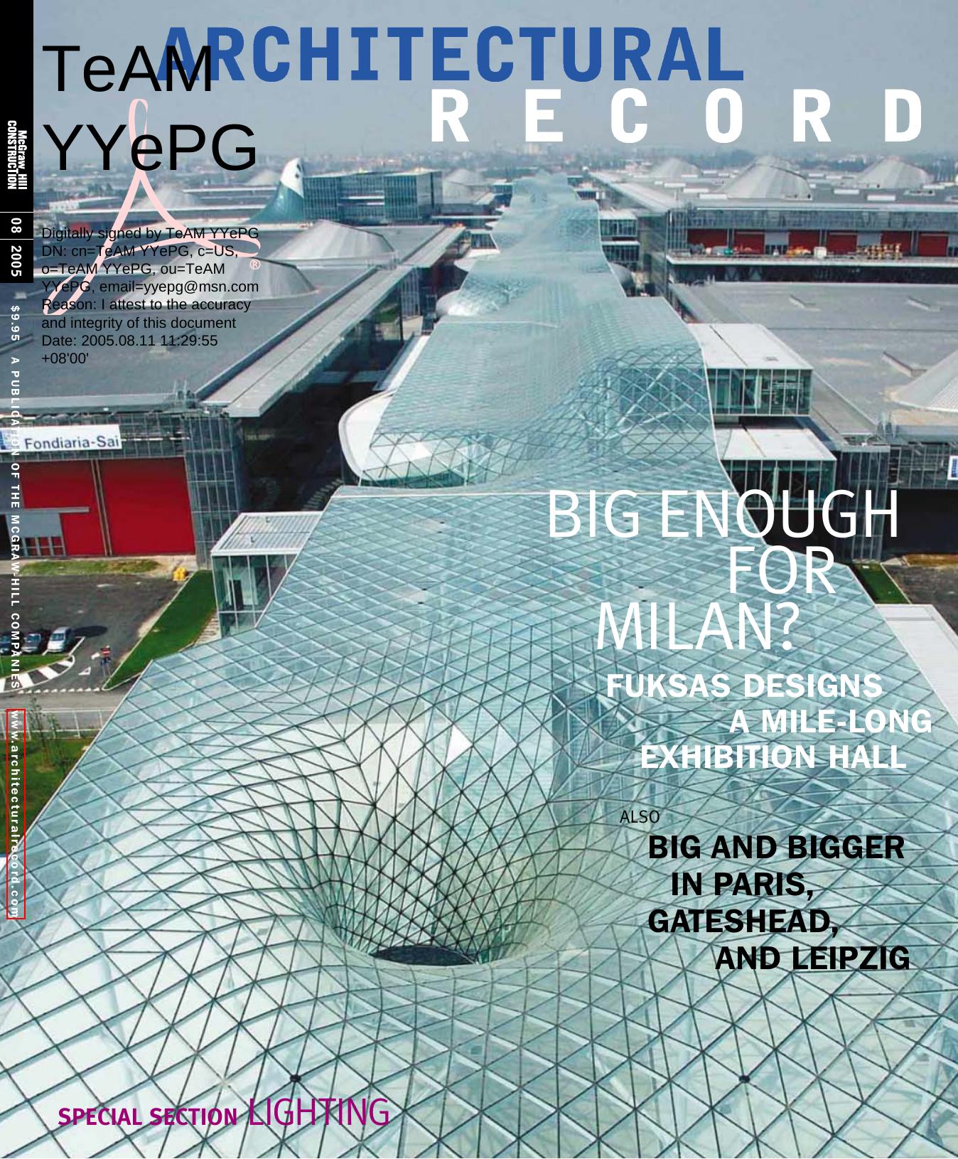 Architectural Record Magazine (2005 No.08) by McGraw-Hill (2005)(PDF) English