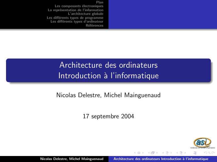Architecture Des Ordinateurs by Nicolas Delestre Michel Mainguenaud