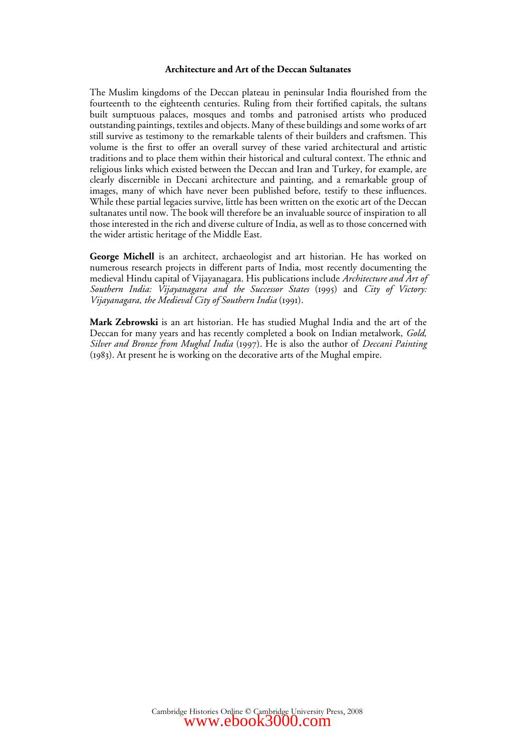 Architecture and Art of the Deccan Sultanates by Unknow