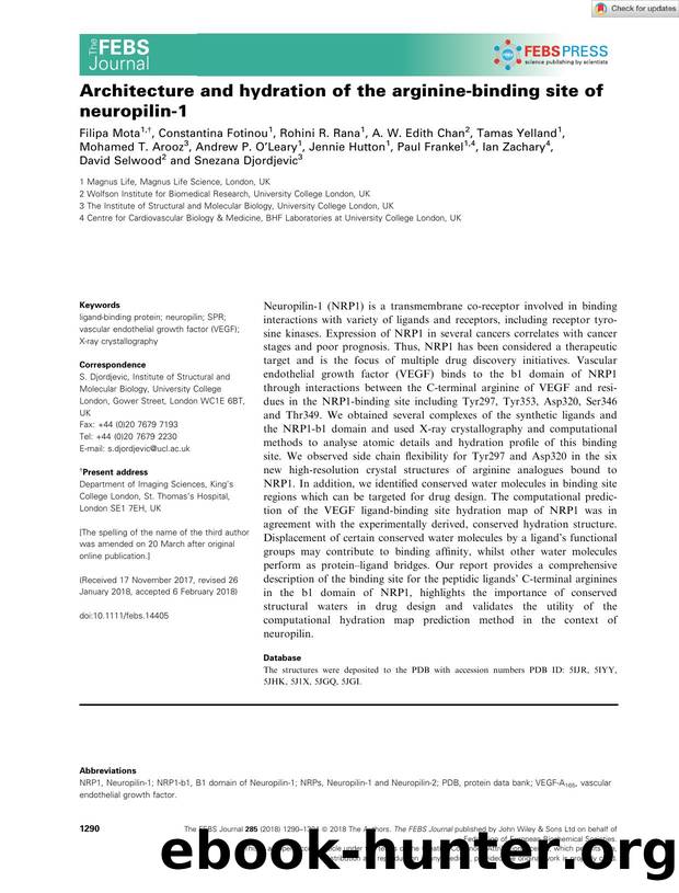 Architecture and hydration of the arginineâbinding site of neuropilinâ1 by Unknown
