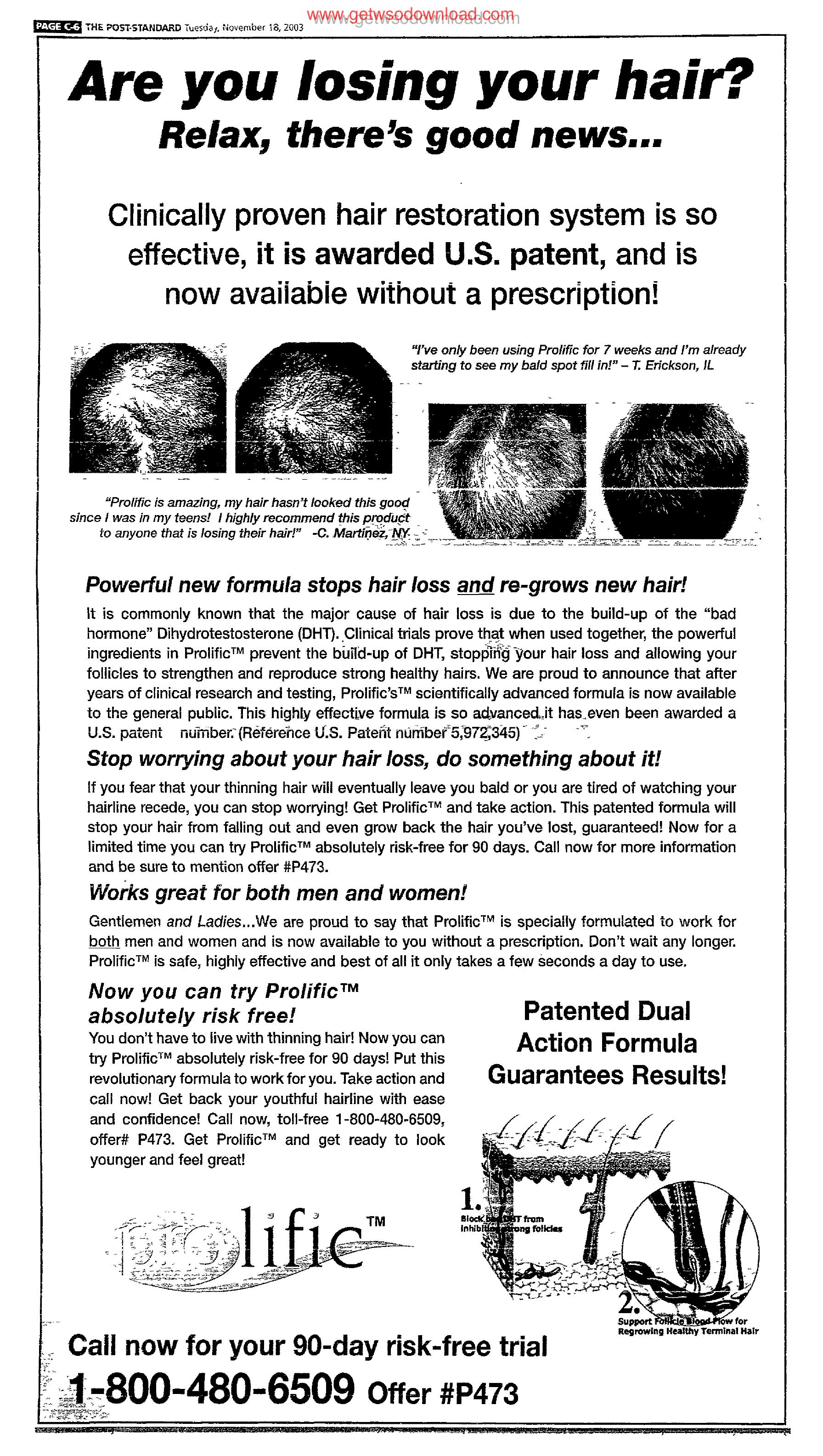 Are You Losing Your Hair by Copyright 2005 Heritage Microfilm Inc. and Newspaperarchive.com