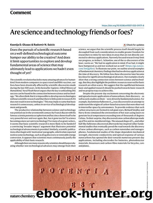 Are science and technology friends or foes? by Ksenija D. Glusac & Radomir N. Saicic