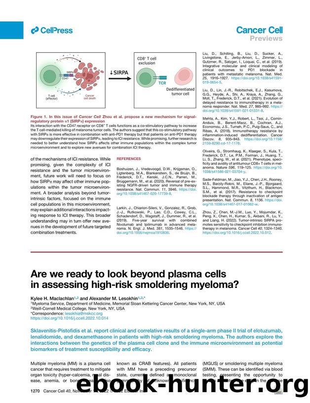Are we ready to look beyond plasma cells in assessing high-risk smoldering myeloma? by Kylee H. Maclachlan & Alexander M. Lesokhin