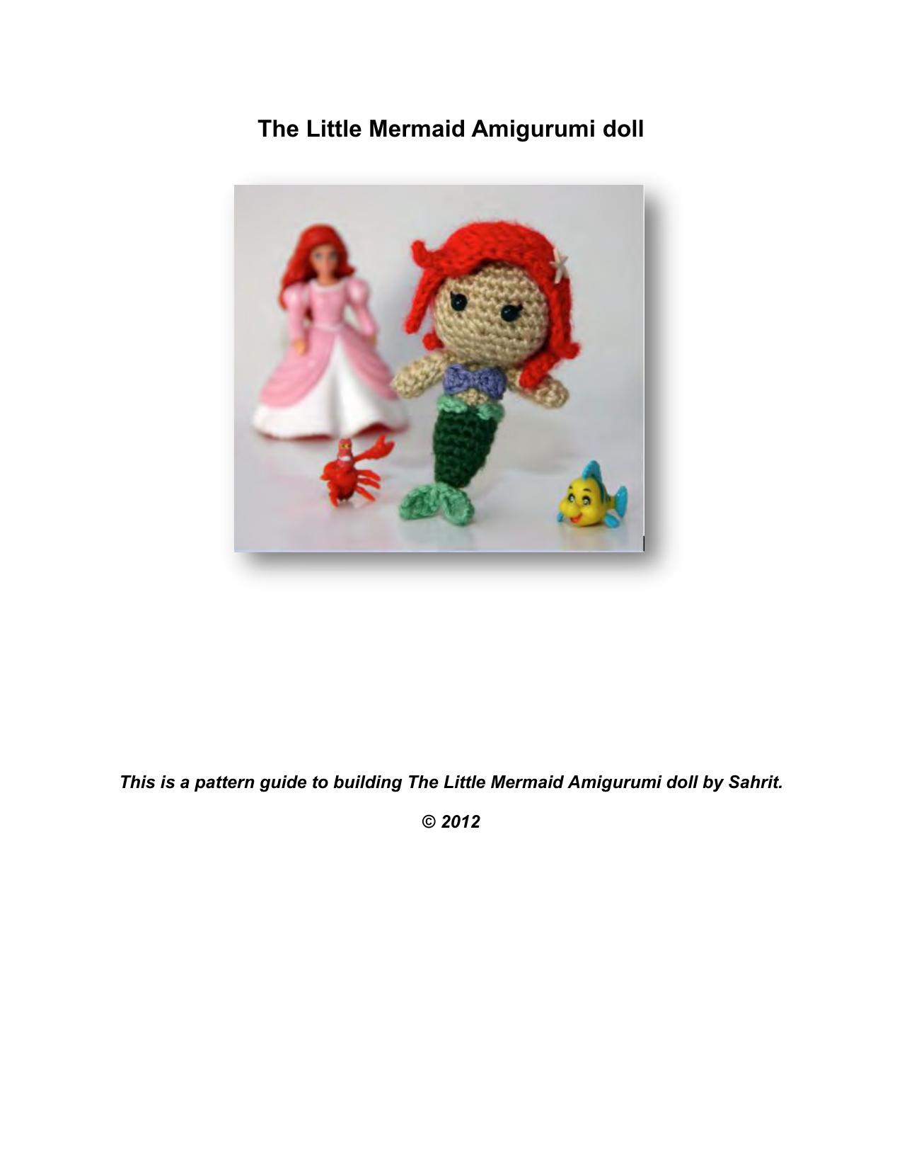 Ariel The Little Mermaid Amigurumi Pattern by Sahrit by Sahrit Freud Weinstein