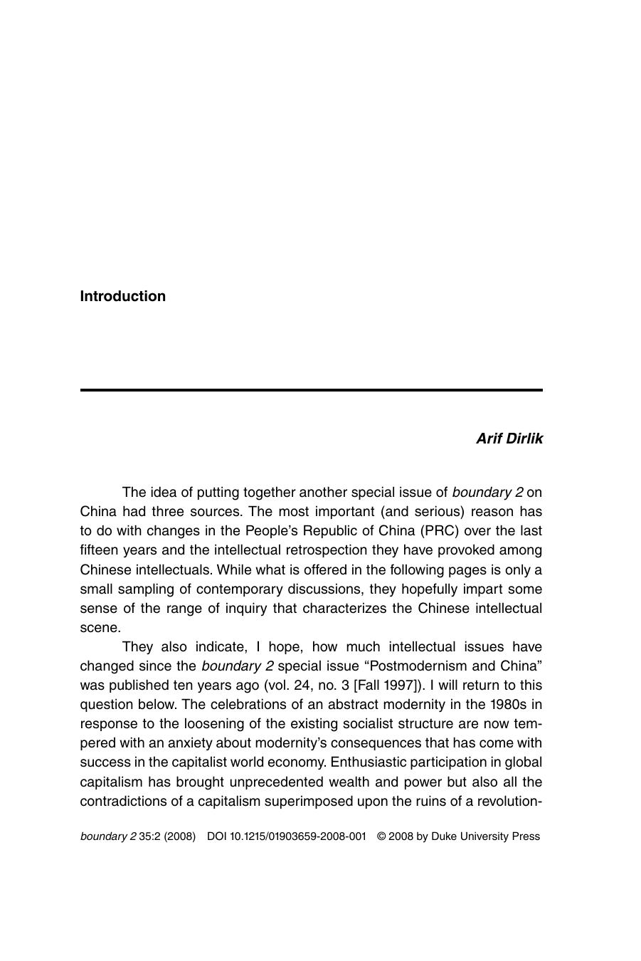 Arif Dirlik-Snapshots of Intellectual Life in Contemporary PR China (An International Journal of Literature and Culture)(2008) by Unknown