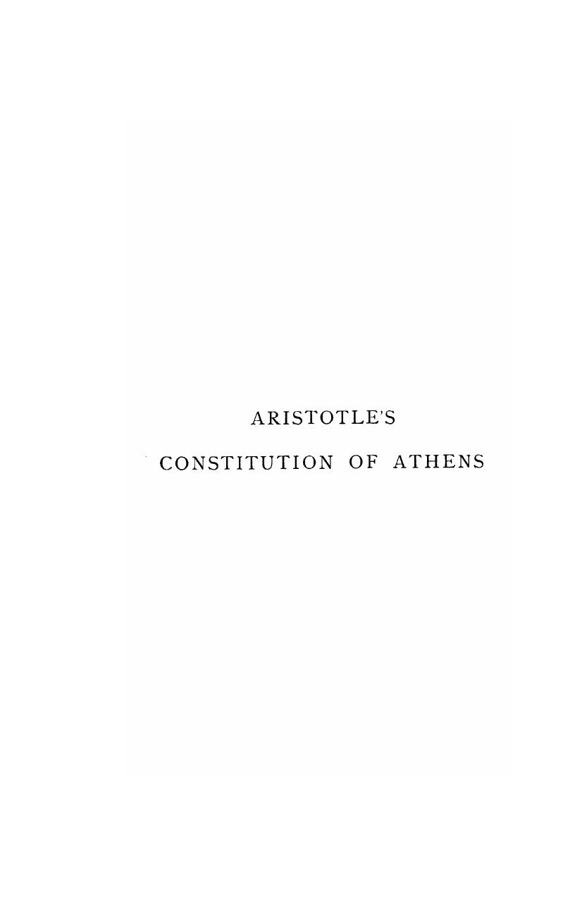Aristoteles, WITH AN Introduction - Aristotle's constitution of athens by 1893