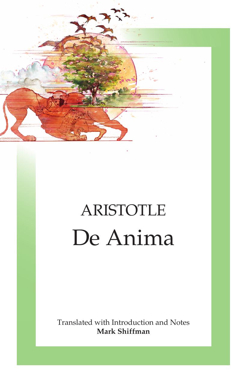 Aristotle ; Anima (Focus Philosophical Library) by Aristotle