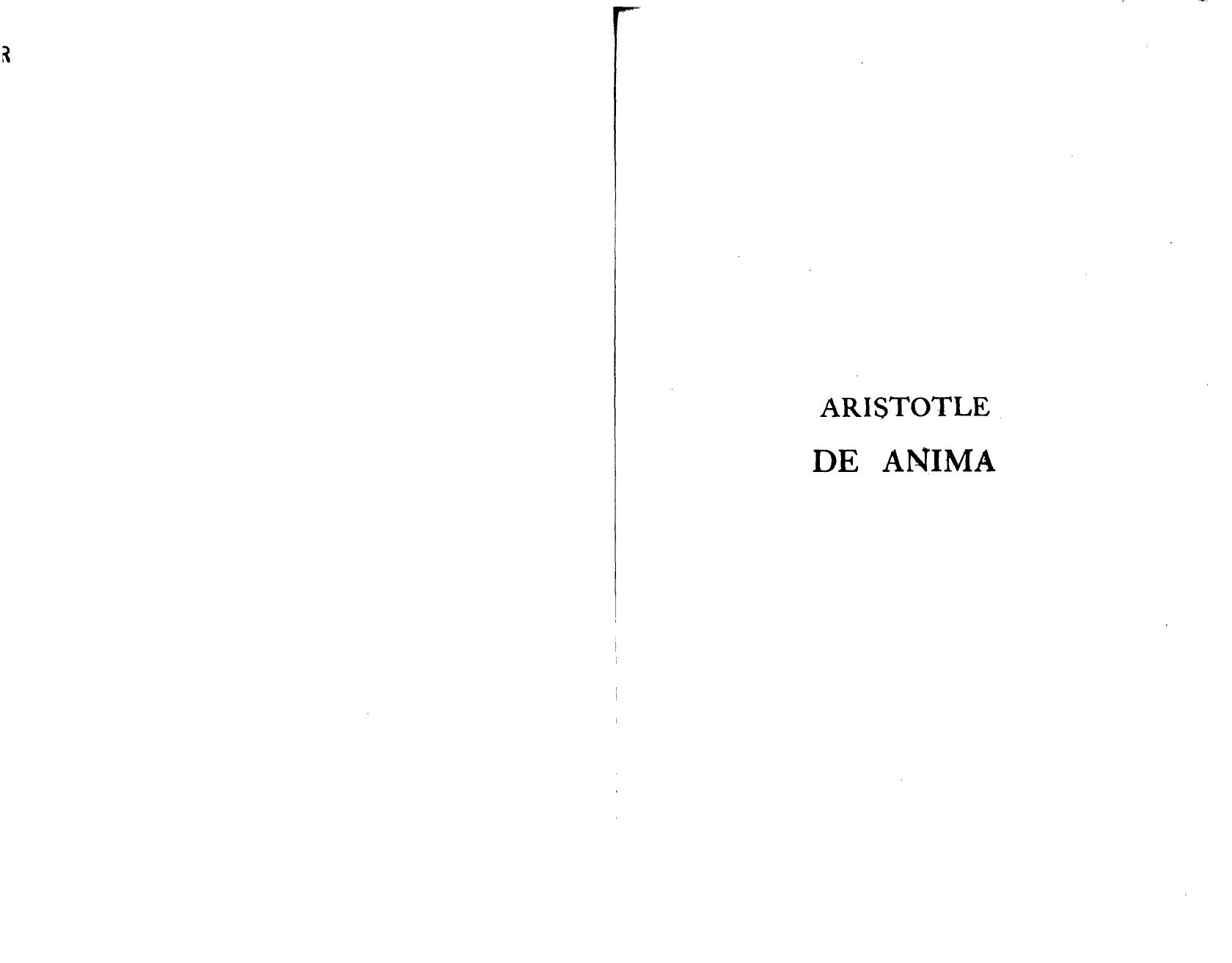 Aristotle De Anima by R. D. Hicks