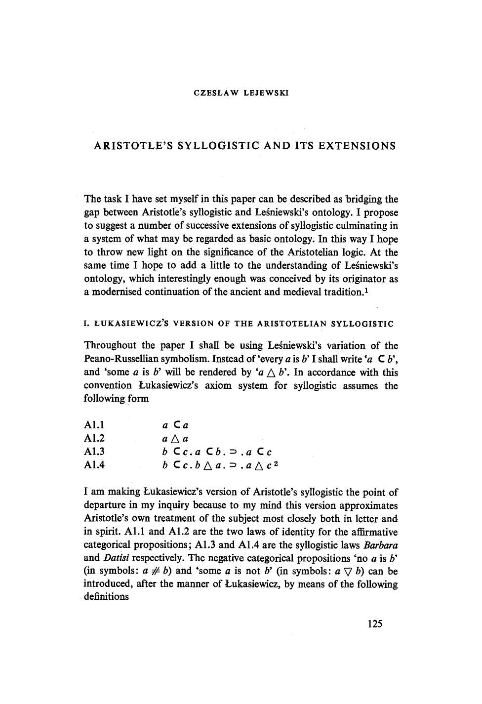 Aristotle's syllogistic and its extensions by Unknown