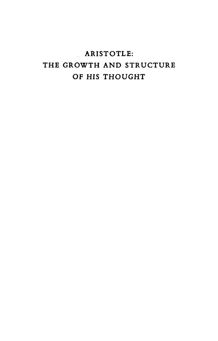 Aristotle: The Growth and Structure of his Thought by G. E. R. Lloyd