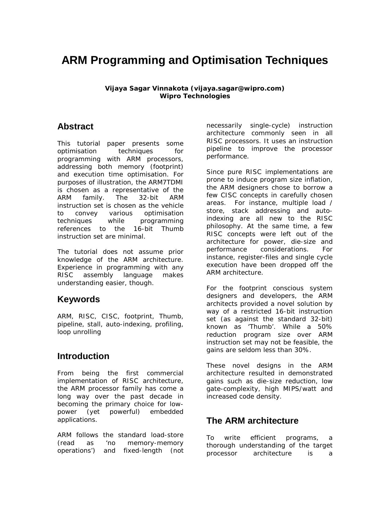 Arm System Architecture by Stephen B. Furber