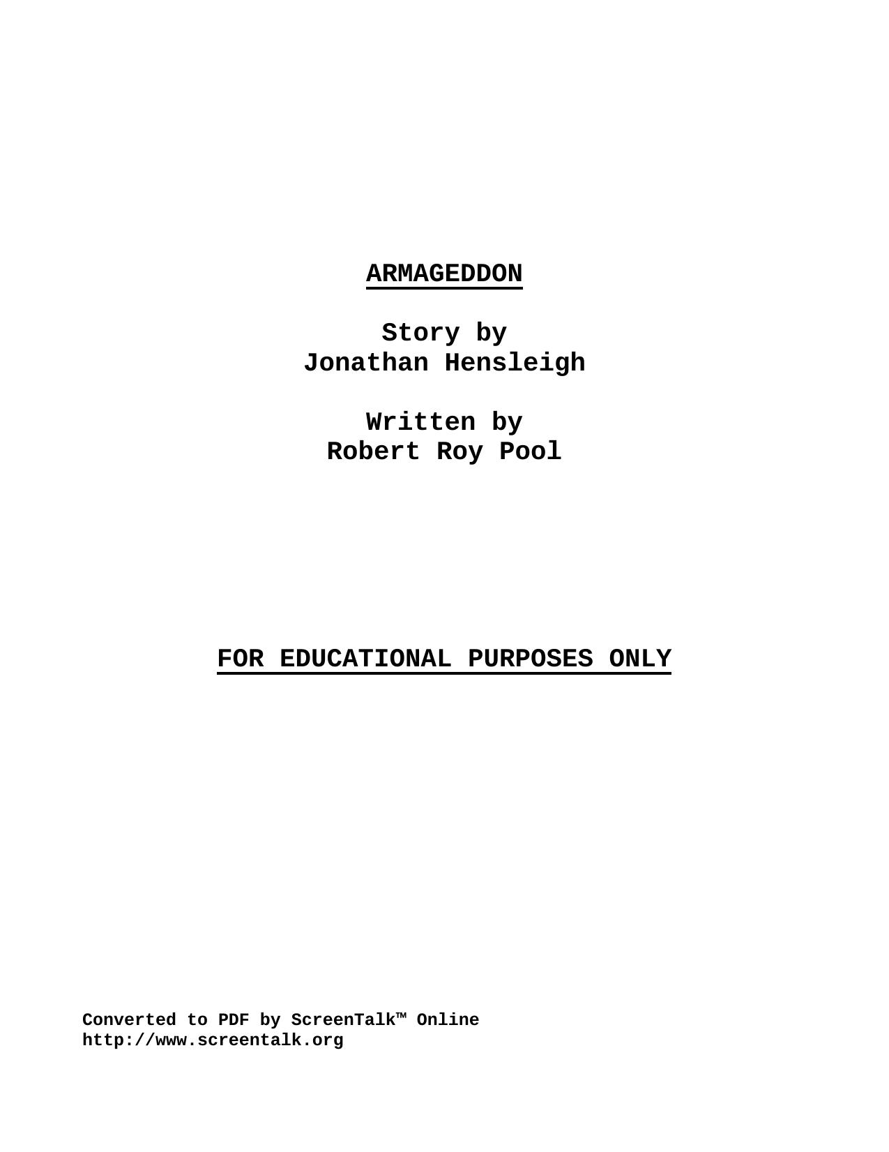 Armageddon by Converted to PDF by ScreenTalk