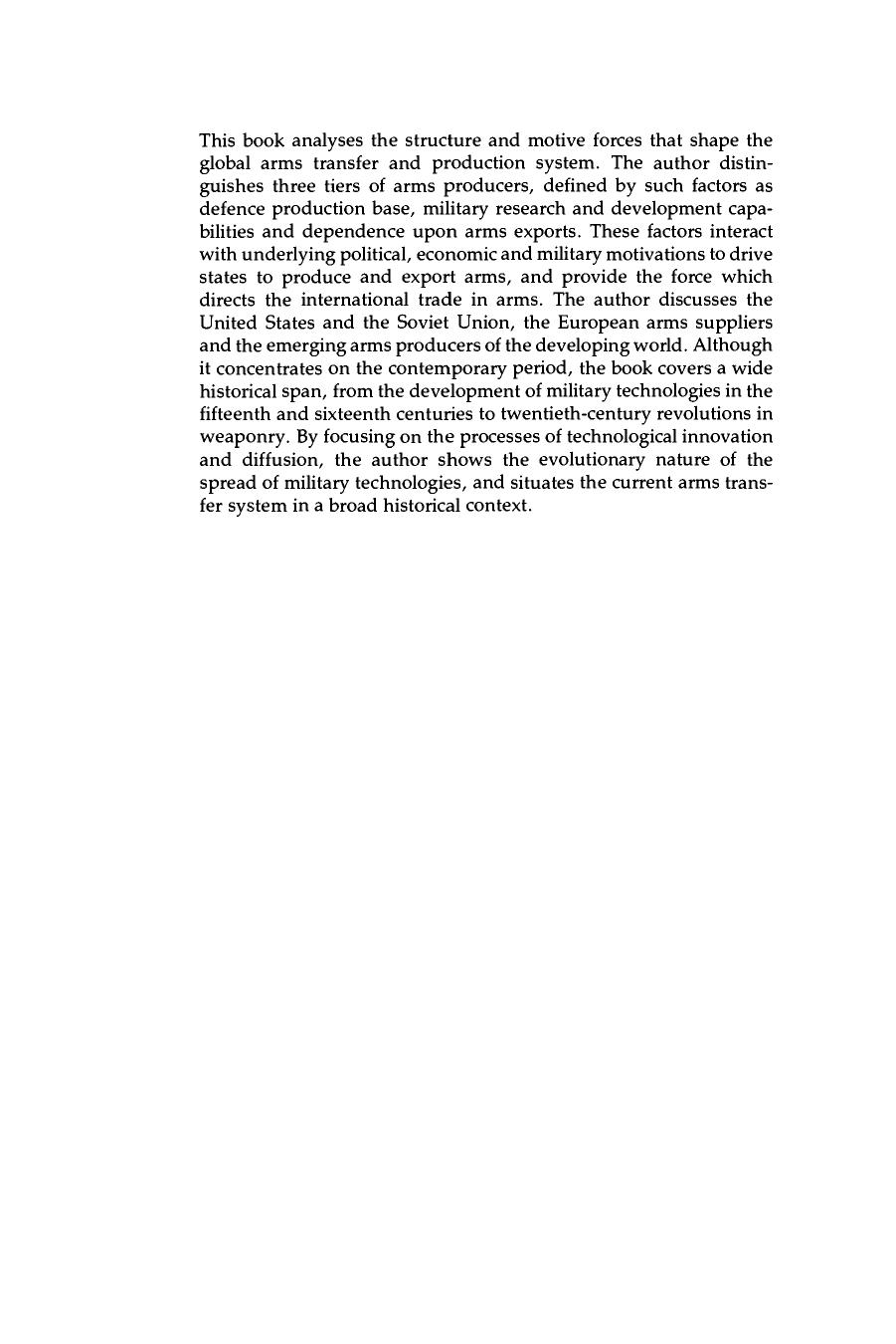 Arms and the State: Patterns of Military Production and Trade by Keith Krause