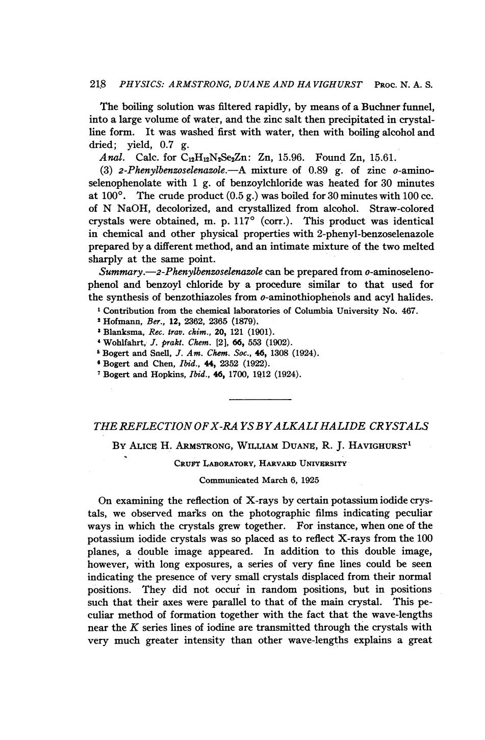 Armstrong A.H., Duane W. by The Reflection of X-Rays by Alkali Halide Crystals (1925)(4s)