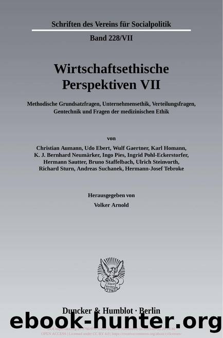 Arnold ed. by Schriften des Vereins für Socialpolitik (9783428515684)