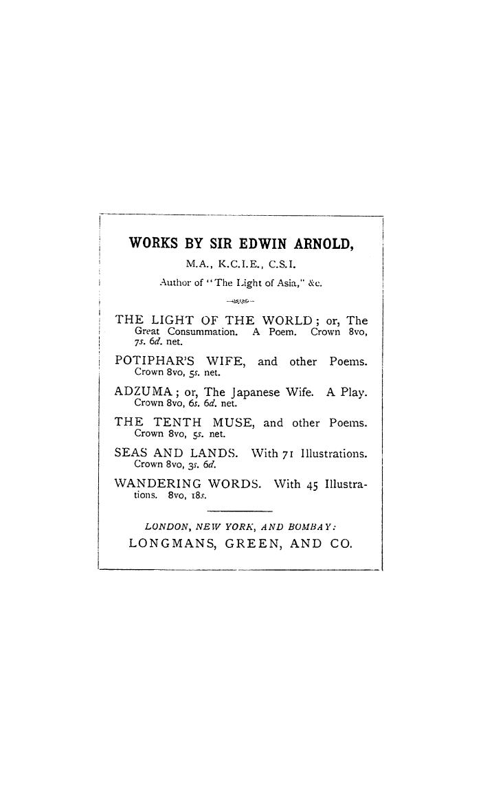 Arnold, BY SIR Edwin Arnold - East and west by 1896