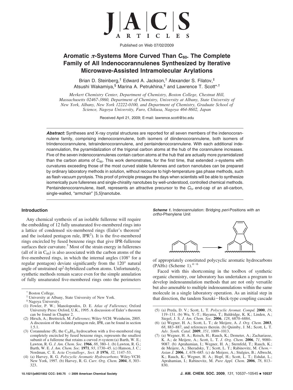 Aromatic Ï-Systems More Curved Than C60. The Complete Family of All Indenocorannulenes Synthesized by Iterative Microwave-Assisted Intramolecular Arylations by unknow