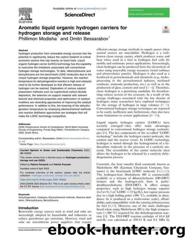 Aromatic liquid organic hydrogen carriers for hydrogen storage and release by Phillimon Modisha & Dmitri Bessarabov