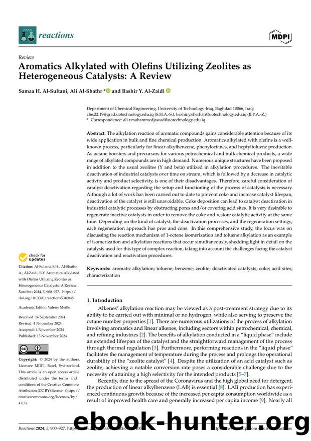 Aromatics Alkylated with Olefins Utilizing Zeolites as Heterogeneous Catalysts: A Review by Samaa H. Al-Sultani Ali Al-Shathr & Bashir Y. Al-Zaidi