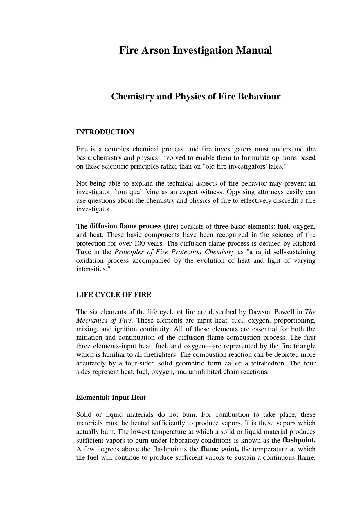 Arson by The Complete Investigator's Manual