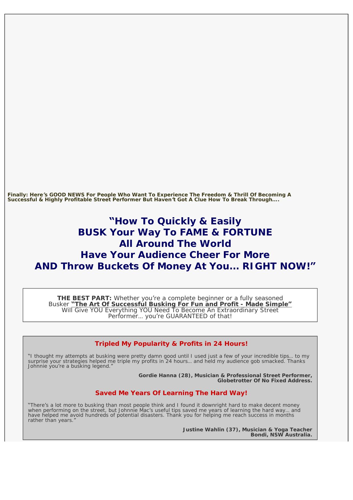 Art Of Busking. by Best of Kuszter's Collection