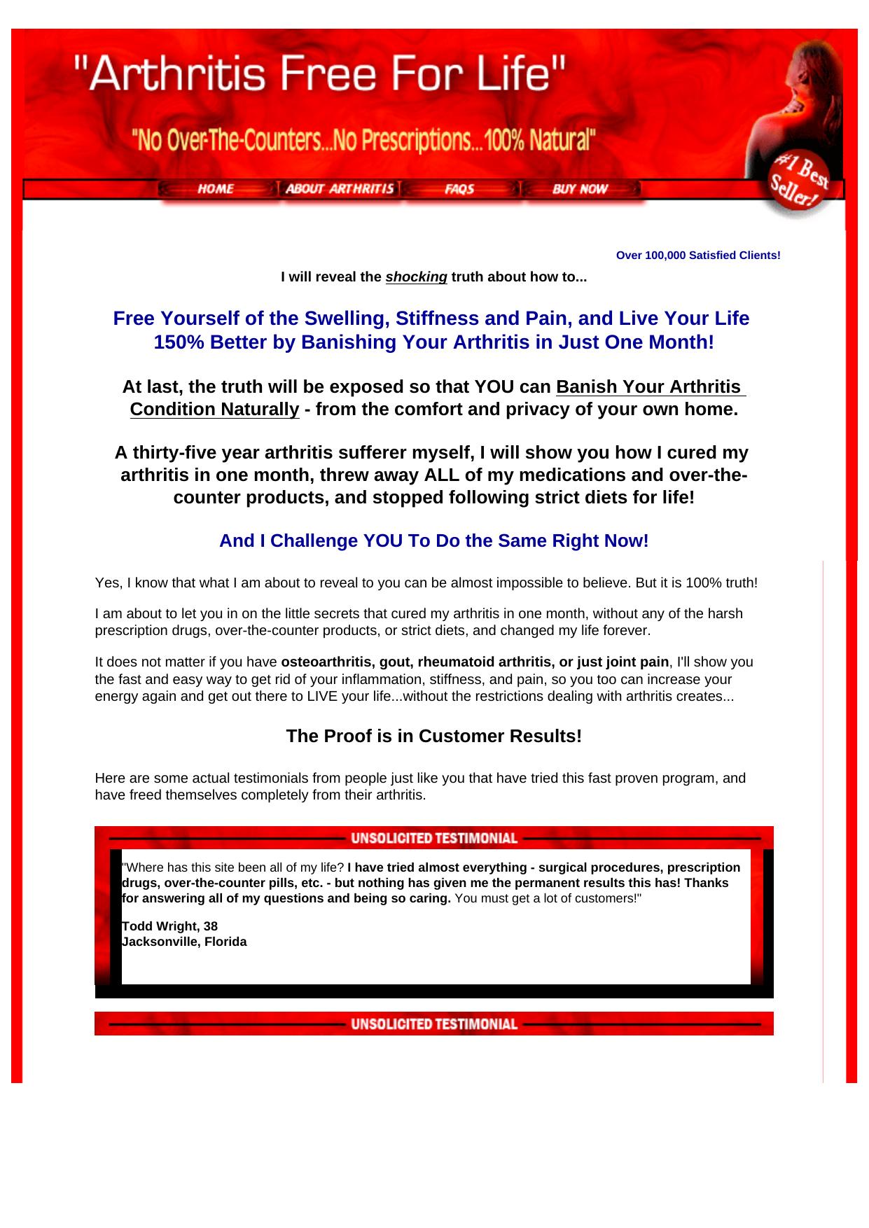 Arthritis Free In One Month. by Best of Kuszter's Collection