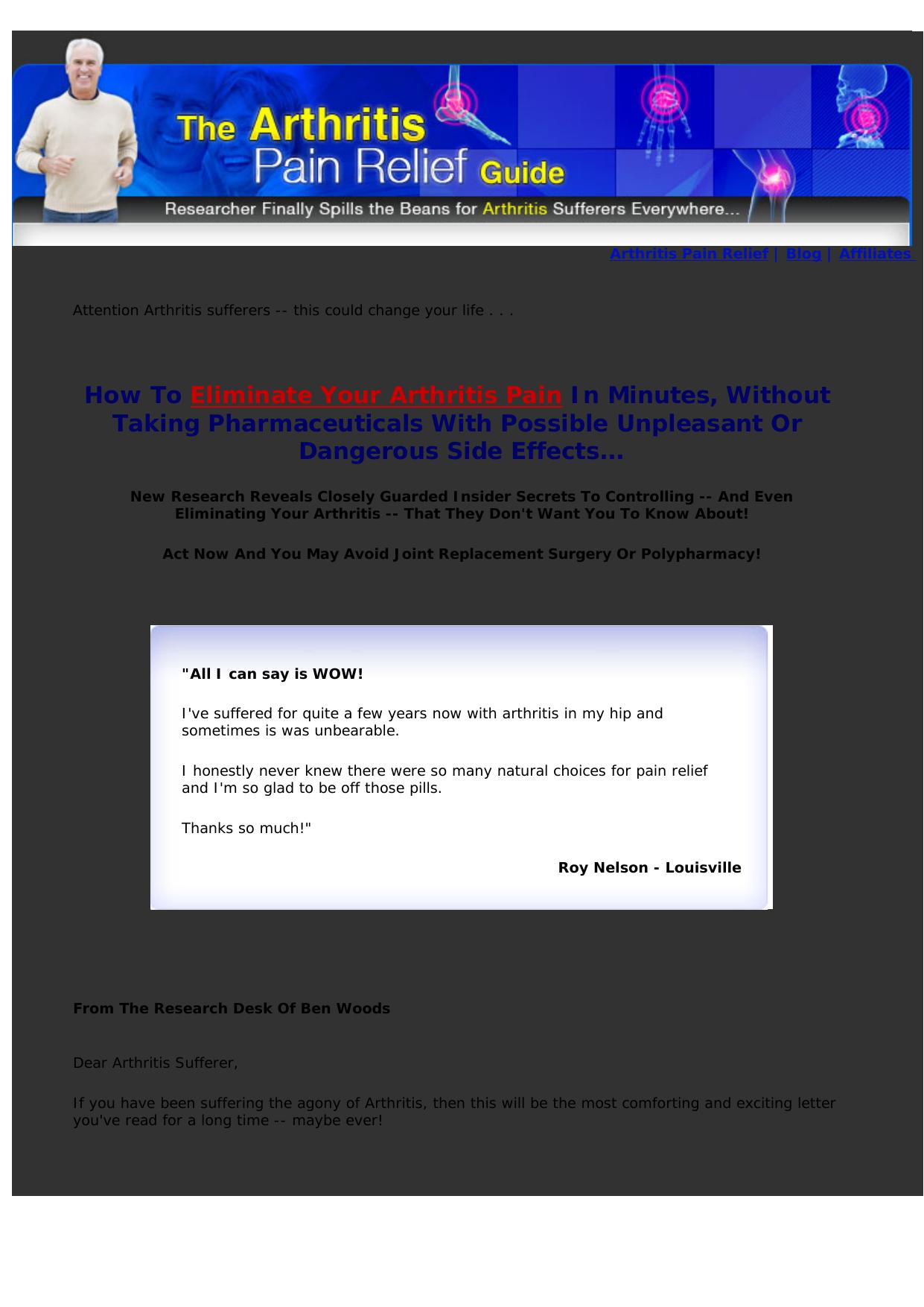 Arthritis Relief Guide. by Best of Kuszter's Collection